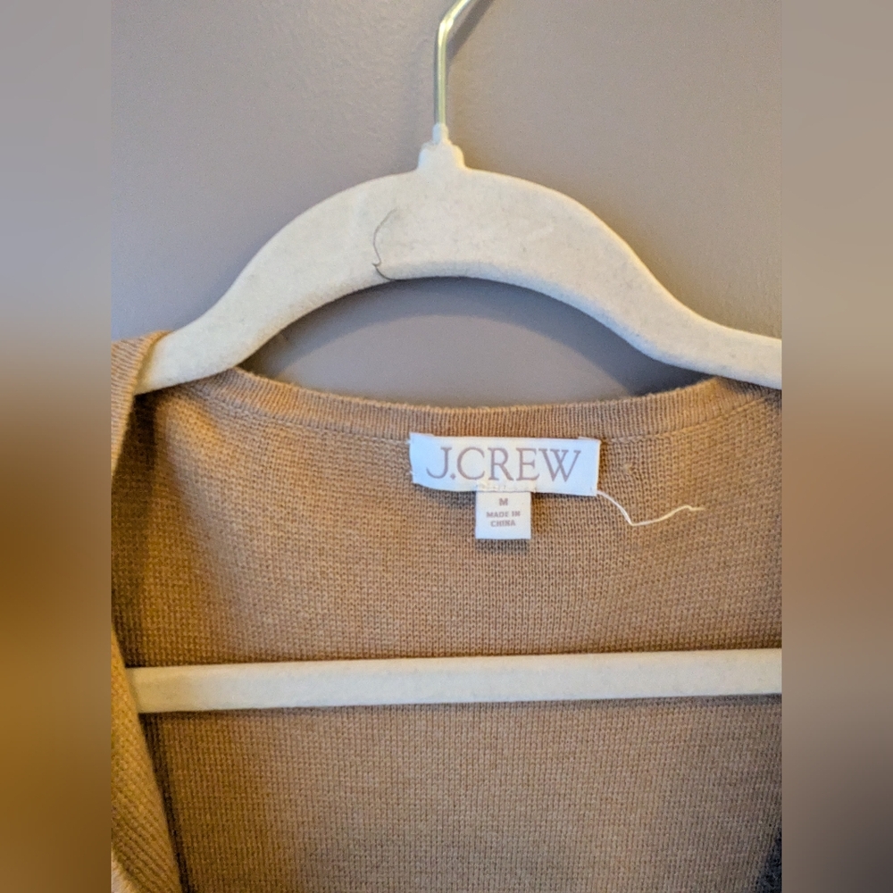 Women's Open-Front Camel Sweater Coat - Picture 5 of 9